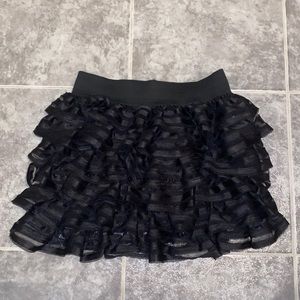 Black ruffle skirt